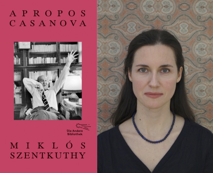 Preisträgerin Tankó und das Cover ihrer Übersetzung